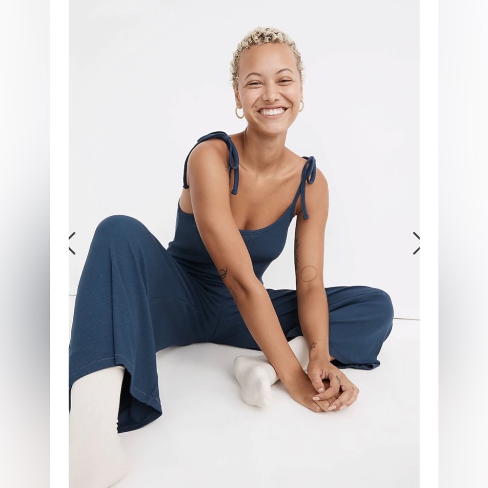Madewell Tie-Strap Pajama Jumpsuit - Picture 2 of 7